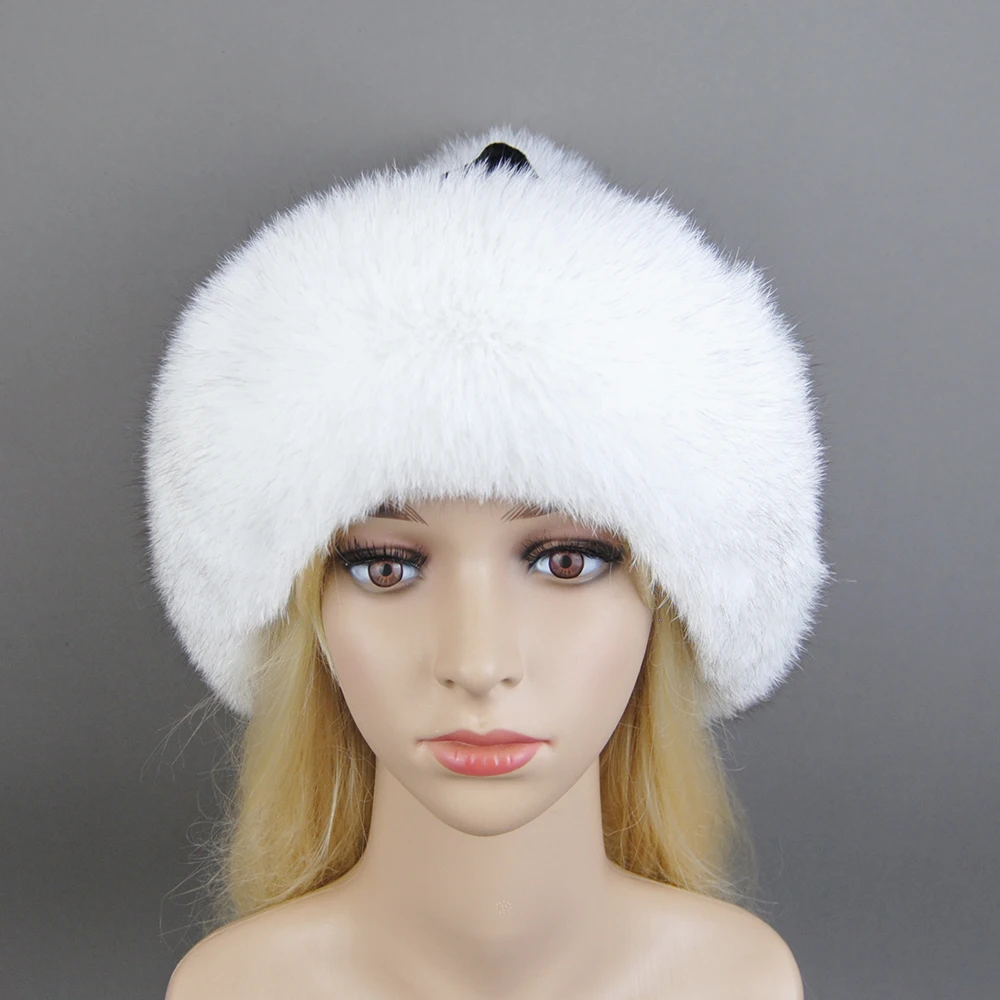 2024 New Winter Women's Warm Luxury 100% Natural Fluffy Fox Fur and Rex Rabbit Fur Ear Protection Plush Thick Dome Mongolian Hat