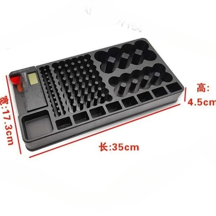 98 grid uncovered LCD battery storage box, battery strength indicator storage box
