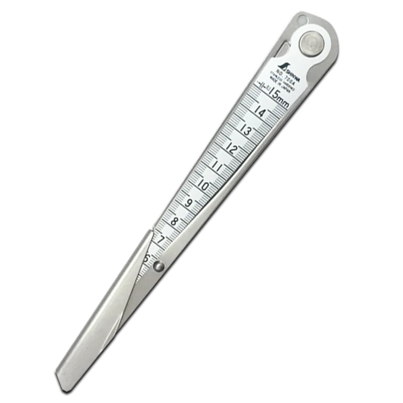 Shinwa Penguin Hole Ruler 1-15mm Clearance Ruler Inner Diameter Stainless Steel Feeler Gauge Conical Ruler Wedge Rule