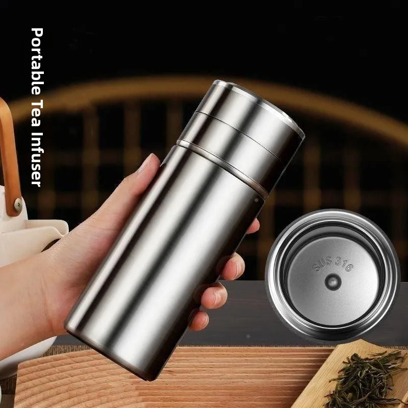 

High-End Stainl Steel Tea Water Separation Cup Office Use Portable Men's Tea Brewing Water Cup Large Tea Warehouse