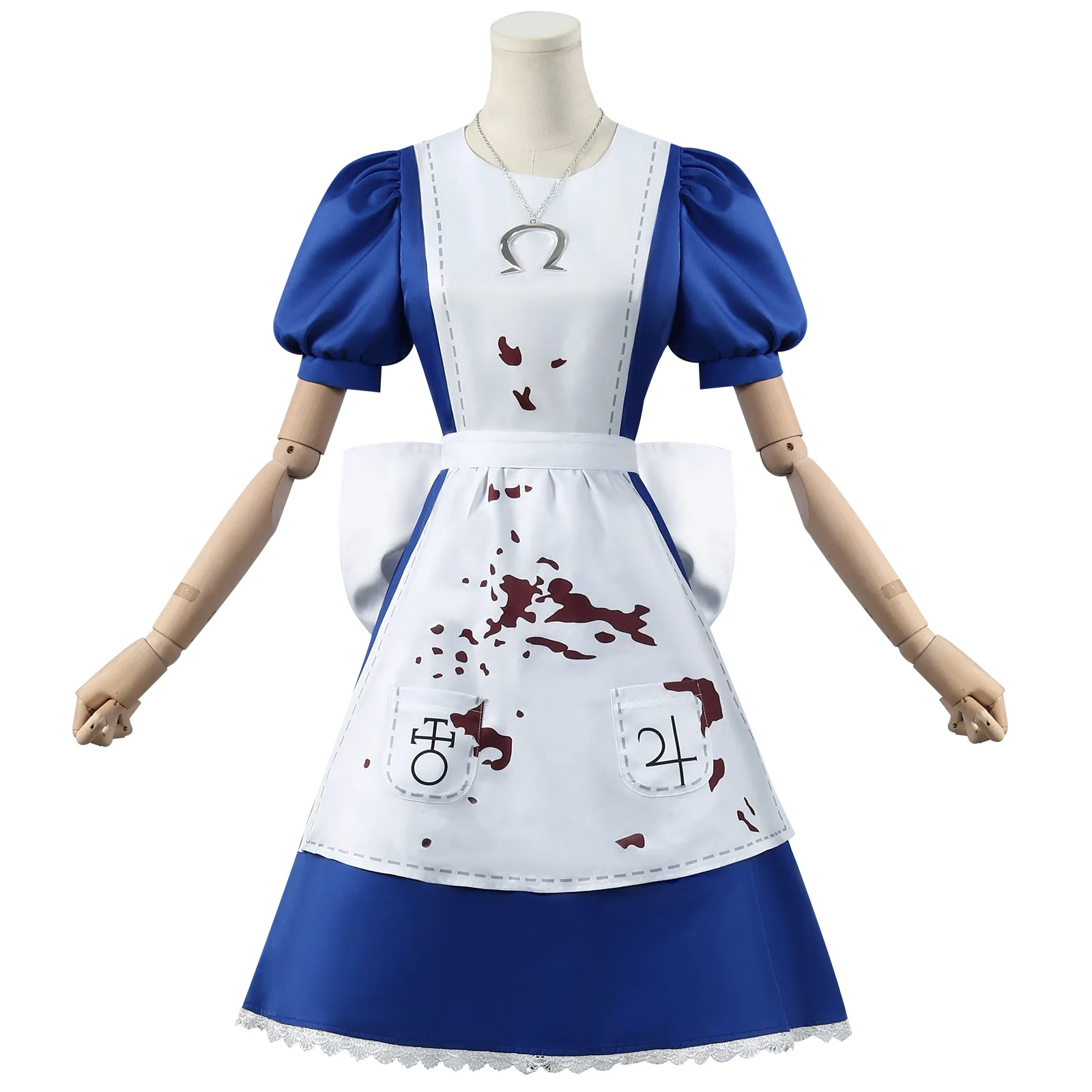 Alice folie dos Costumes personnage Alice Alice femme de chambre cour Costume Cosplay Halloween Costumes horreur spectacle Costume femme adulte