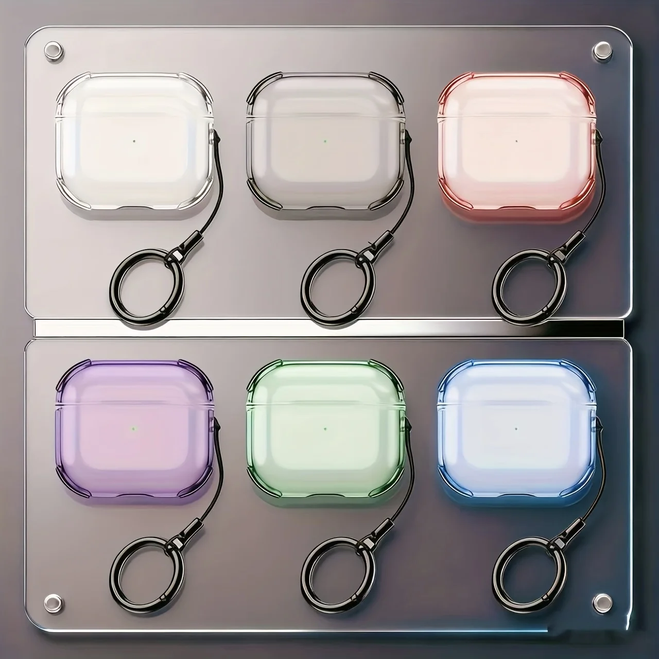Klare Hülle für AirPods Pro 3, mit Reinigungsstift, stoßfeste transparente Schutzhülle mit Schlüsselanhänger für Apple AirPods Pro 3