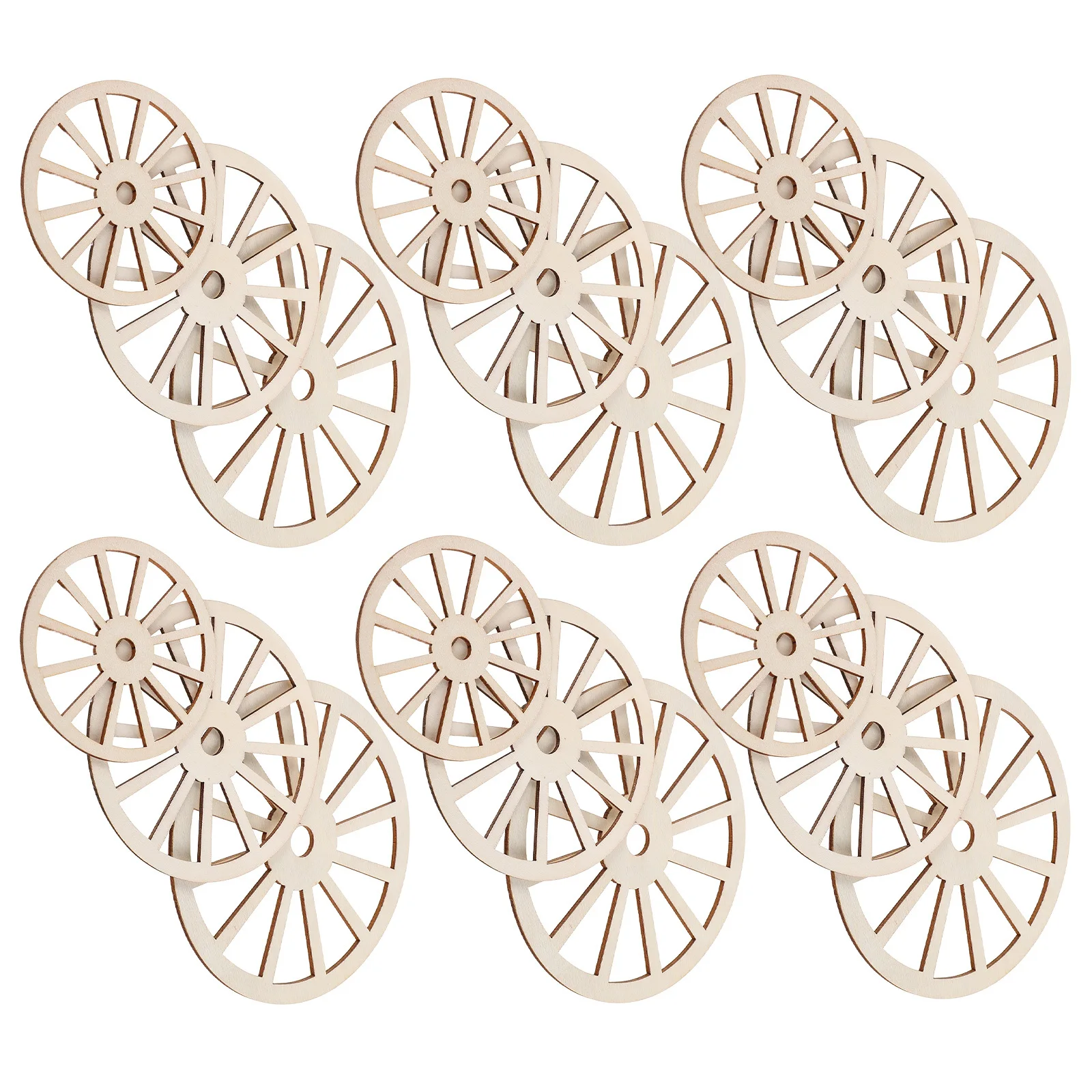 

60Pcs Wooden Wheels Unfinished Wood Slices with Holes DIY Paint Gears Vintage Rustic Wedding Decoration Farmhouse Wood Decor
