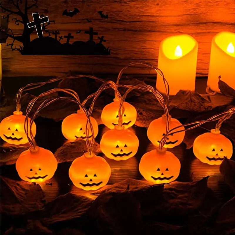 10/20LED Halloweenowe lampki LED przenośne lampki dyniowe do domowego baru na Halloween dekoracje na imprezę 2023