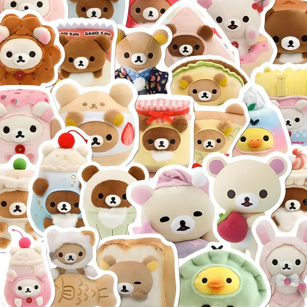 126Pcs 3D Three-Dimensional Rilakkuma Repeated Pattern Waterproof Stickers Desktop Decoration Notebook Phone Case Diy Child Toy