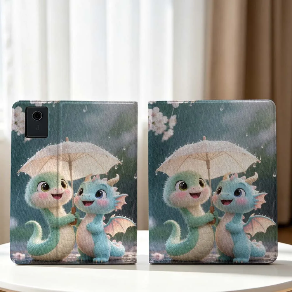 Cute Dragon Art Pattern For Lenovo Xiaoxin Pad Pro Tab P12 P11 11 13 11.2 inch K11 Plus Pen Tray Tablet Case Soft