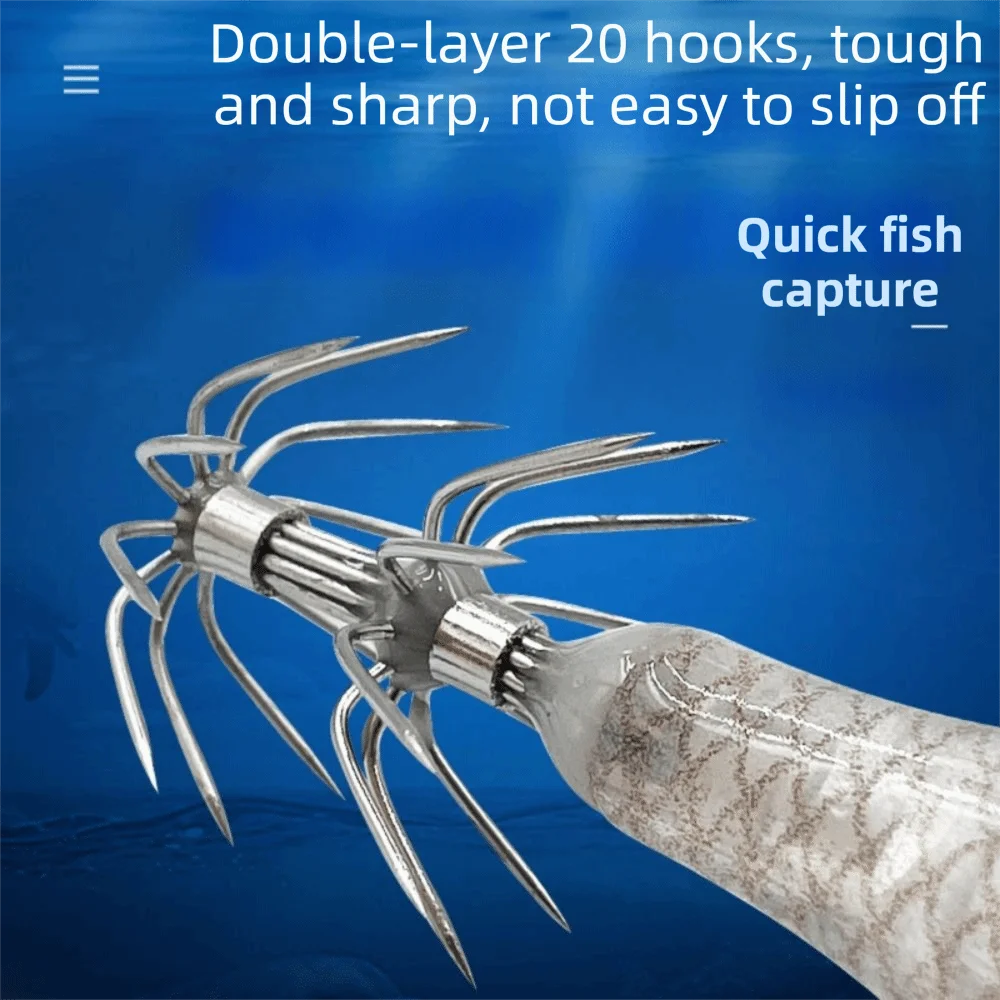 2Pcs Artificial Bait Squid Trolling Lure Glow-in-the-dark Luminous Material Shrimp Lure 8cm Length Horizontal Squid Lure