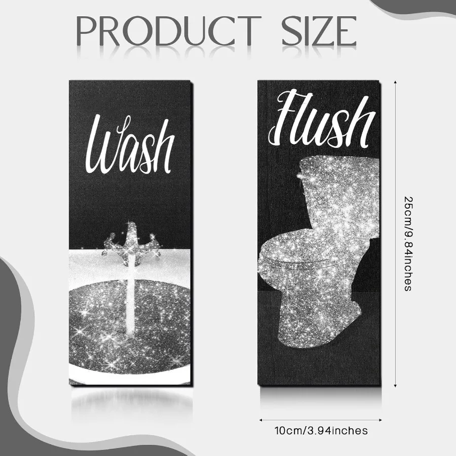 Chio 4 قطعة n مضحك جدار الفن ديكور الحمام 9.84x3.94x0.2 Ih جلام الحمام جدار ديكور الحديثة n مضحك حمام الخشب ديكور معلق