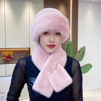 Hat Scarf Set Women's Winter Hat Scarf Set with Fuzzy Plush Material Windproof Design Heat Retention Technology for Outdoor