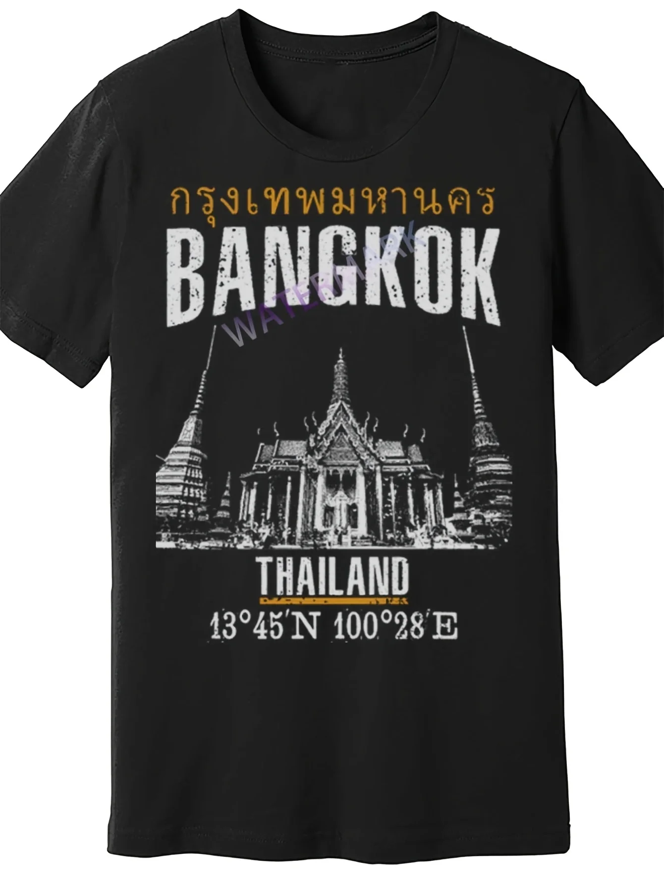 Men's Bangkok Thai Temple Graphic T-Shirt Loose Fit Casual Short Sleeve Breathable Fabric for Thai Cultural Events Travel