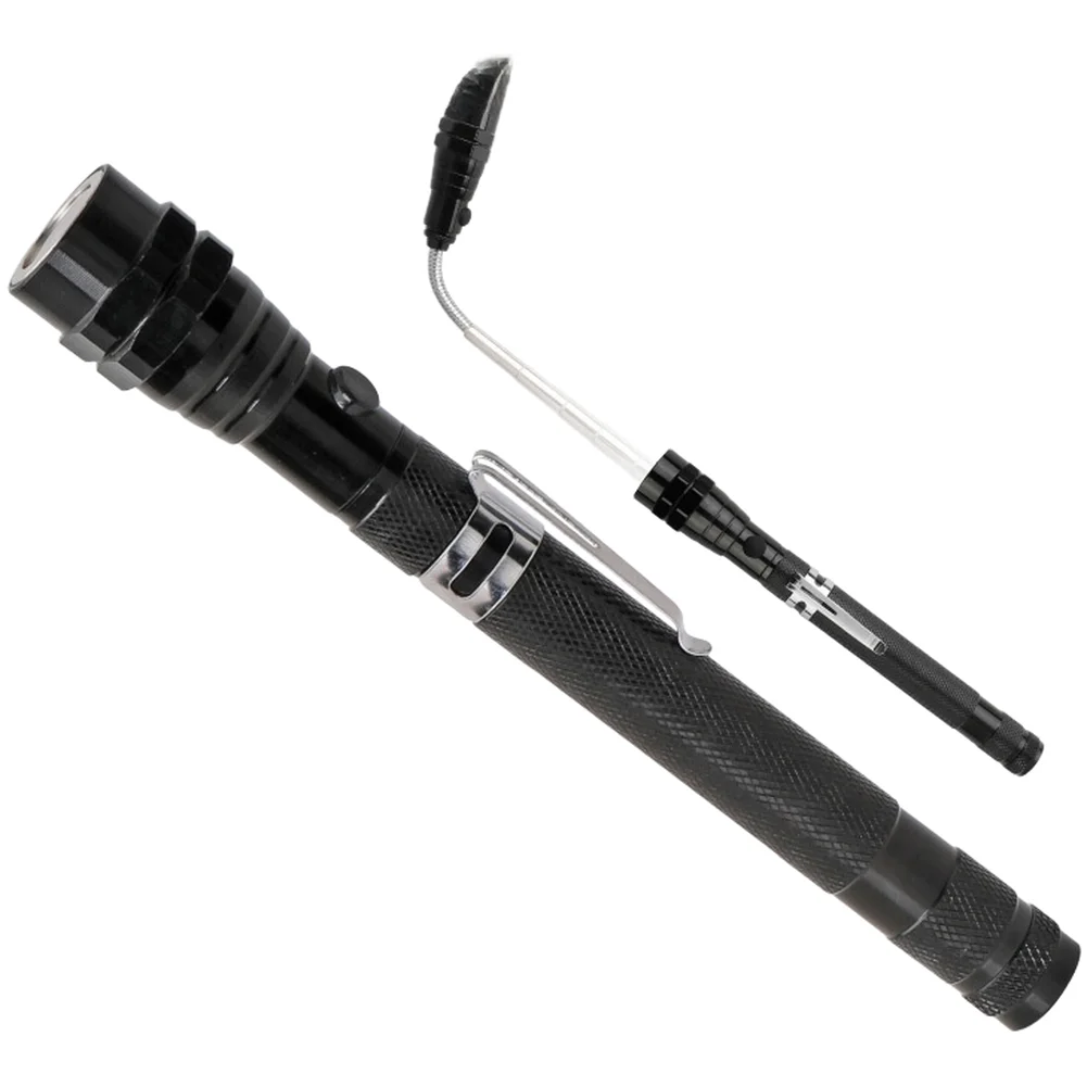 Flexible Telescopic Magnetic Pickup Tool With 3 LED Lights Bendable Aluminum For Picking Up Nut Bolt Extendable Pickup Rod