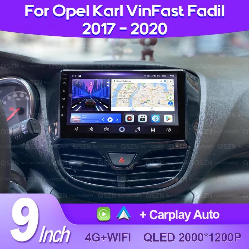 

QSZN For Opel Karl VinFast Fadil 2017 - 2020 Car Radio 2K QLED Android 13 Multimedia Video Player GPS AI Voice 4G CarPlay Auto