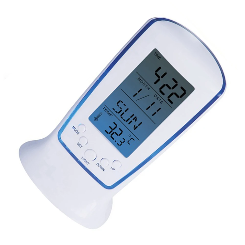 

Digital Electronic Clock White Blue Light Calendar Alarm Clock Temperature Display Multifunctional LED Night Light Desktop