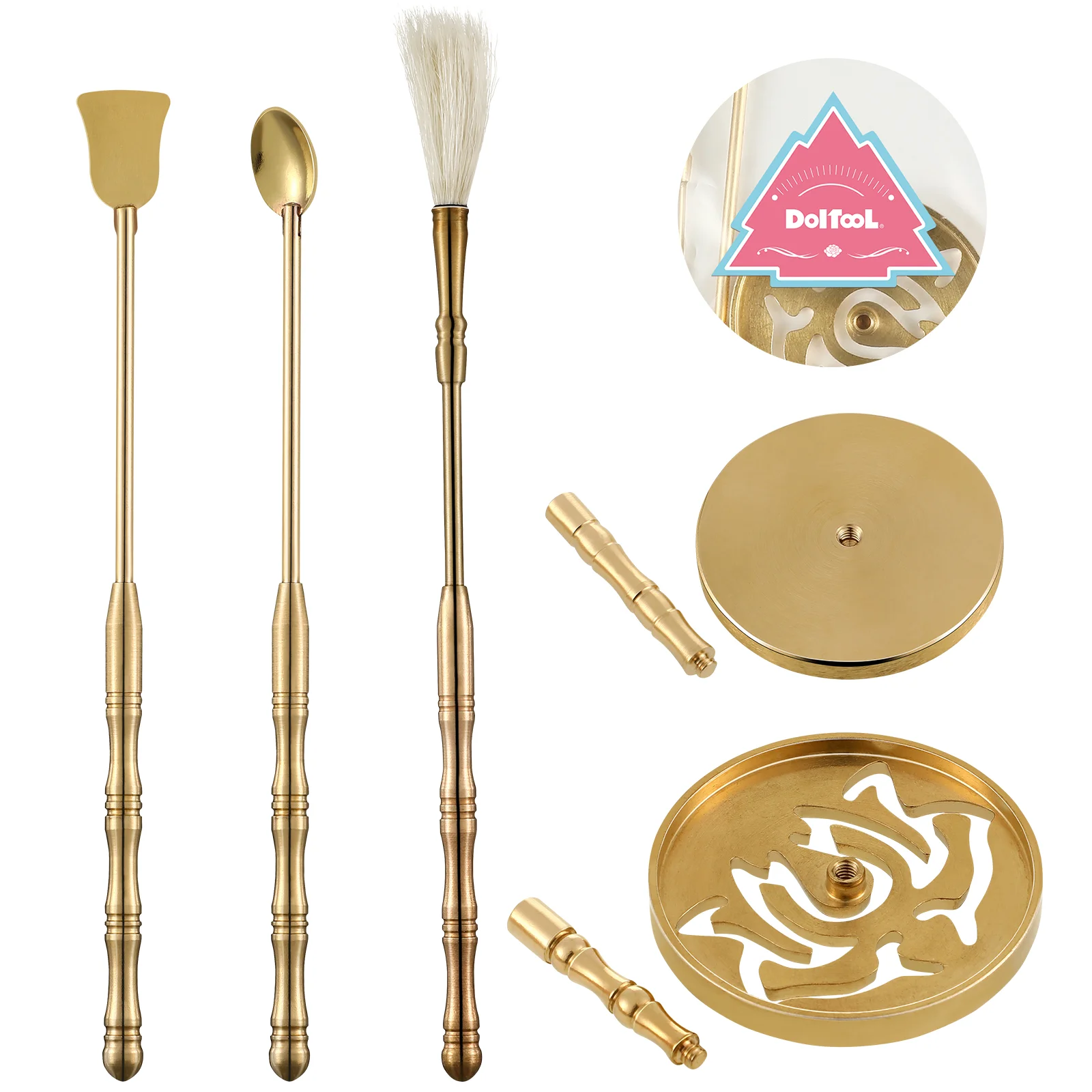 Incense Holder Kit Cone Burner Tools Making Brass Mold Chinese Ceremony Spoon Press Set Brush Diy Molds Seal Insence Sticks