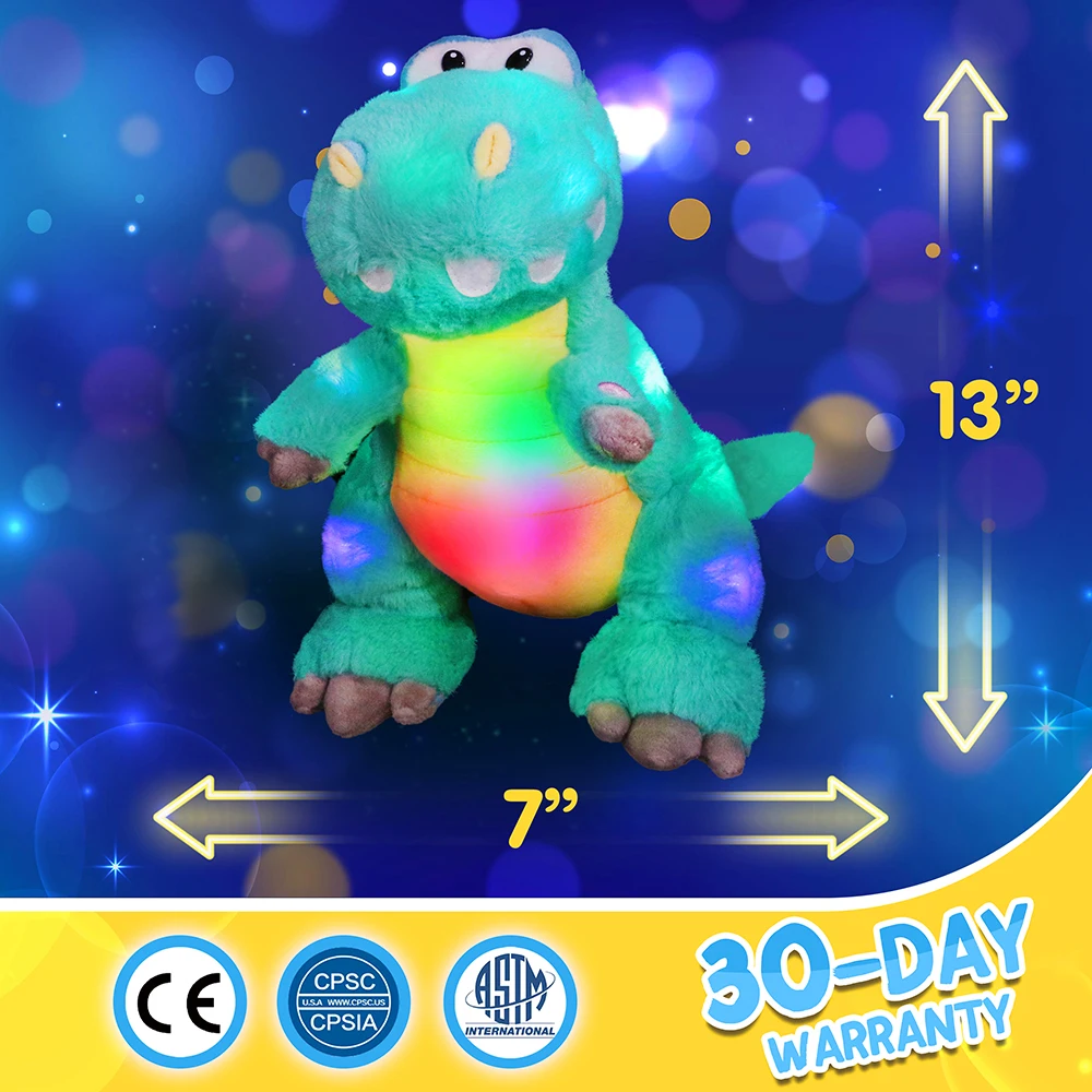 Glow Guards LED Glowing Dinosaur Plush Dolls Soft Kawaii Animal Stuffed Toy Light Unicorn Panda Pillow Gifts for Kids Girls