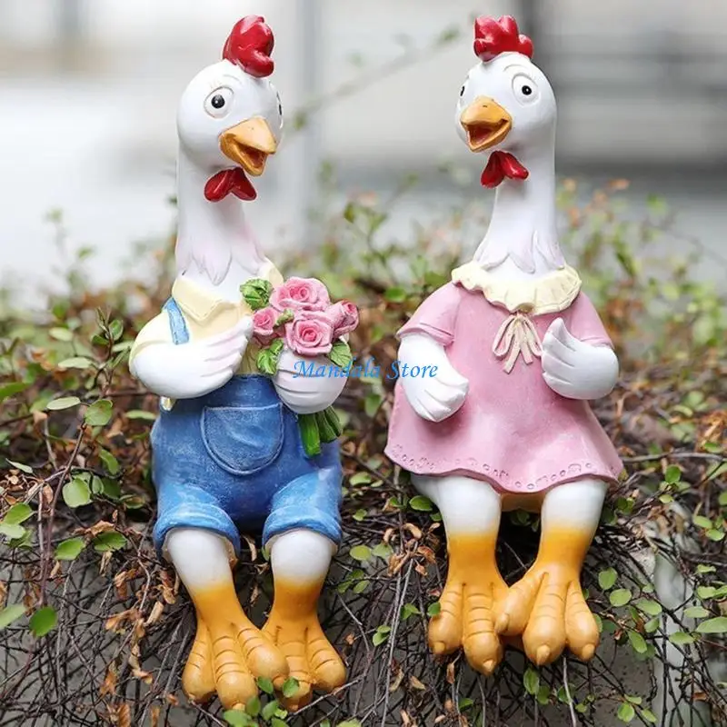 

U2JC Fun Outdoor Decorations Ornaments Small DUCKs Animal Figurines Funny Figures for Garden, Balconies, and Flower Beds