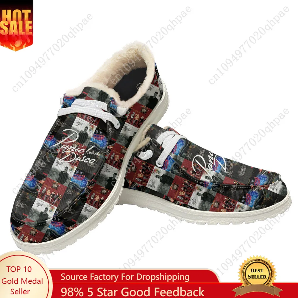 

Panic At The Disco Casual Shoes Plush Flat Shoe Men Woman Breathable Casual Indoor Outdoor Lightweight Footwear Custom Made Shoe