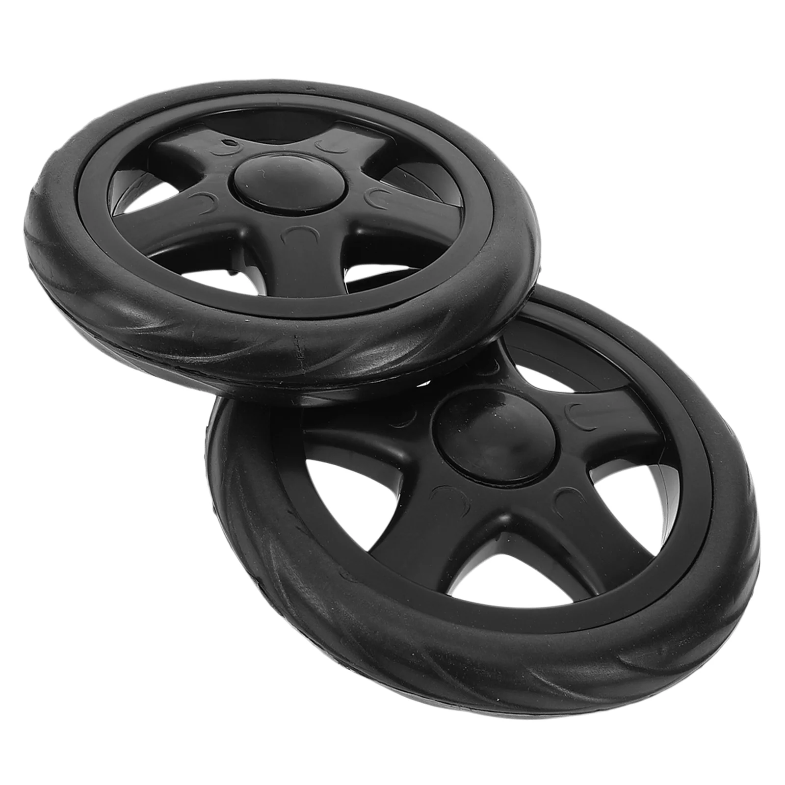 

2 Pcs Tricycle Shopping Cart Wheels Truck Accessories Folding Trolley Travel Kit