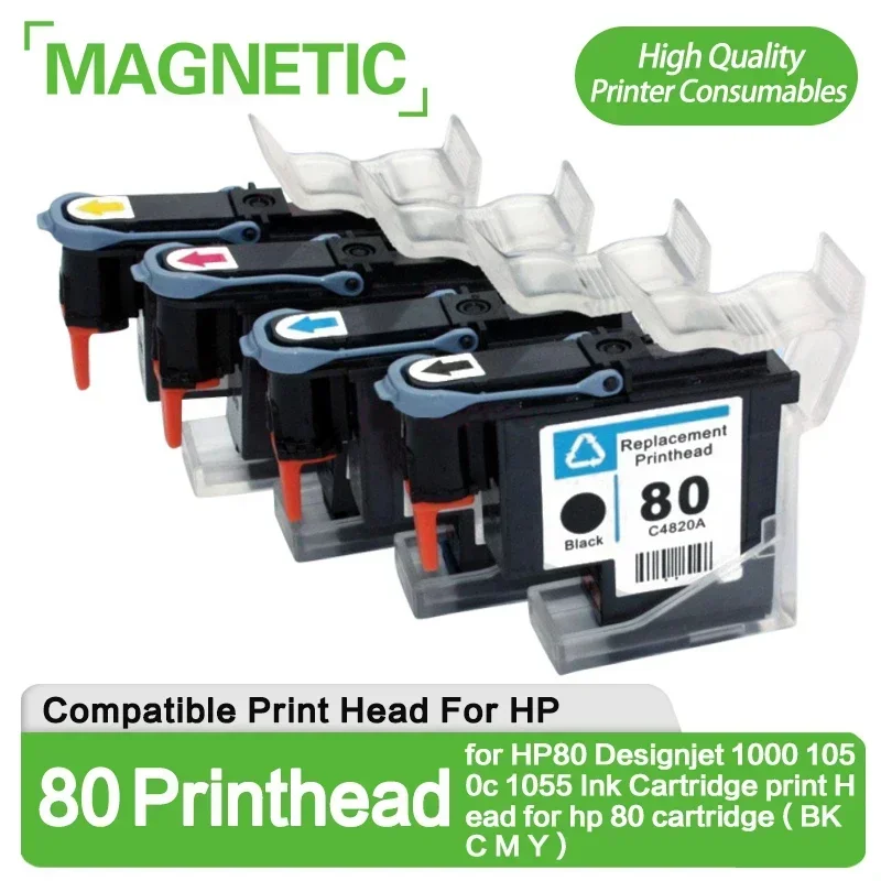 For HP 80 Printhead C4820A C4821A C4822A C4823A HP80 Print Head For HP Designjet 1050 1055 1055cm 1050c Plus Printer (BK C M Y)