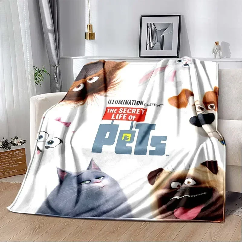 3D cartoon anime T-The Secret Life of Pets flannel blanket sofa bed living room bedroom adult children gift blanket car blanket