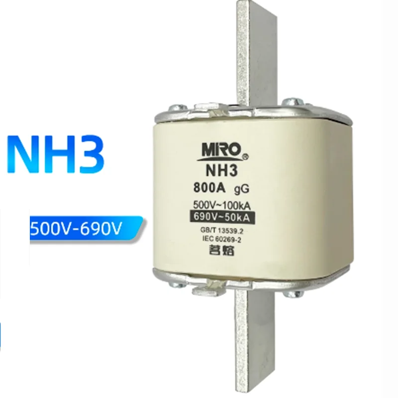 

MRO NH3 Low Voltage HRC Fuse-Link Knife Type Fuse Tube 500V 690V NH3-800A NH3-630A NH3-500A - Bulk Pack