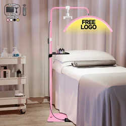 Free LOGO 45W Beauty Salon Lashes Light Half Moon Shaped Led Ring Light Floor Eyelash Extension Light for Makeup Eyebrow Tattoo