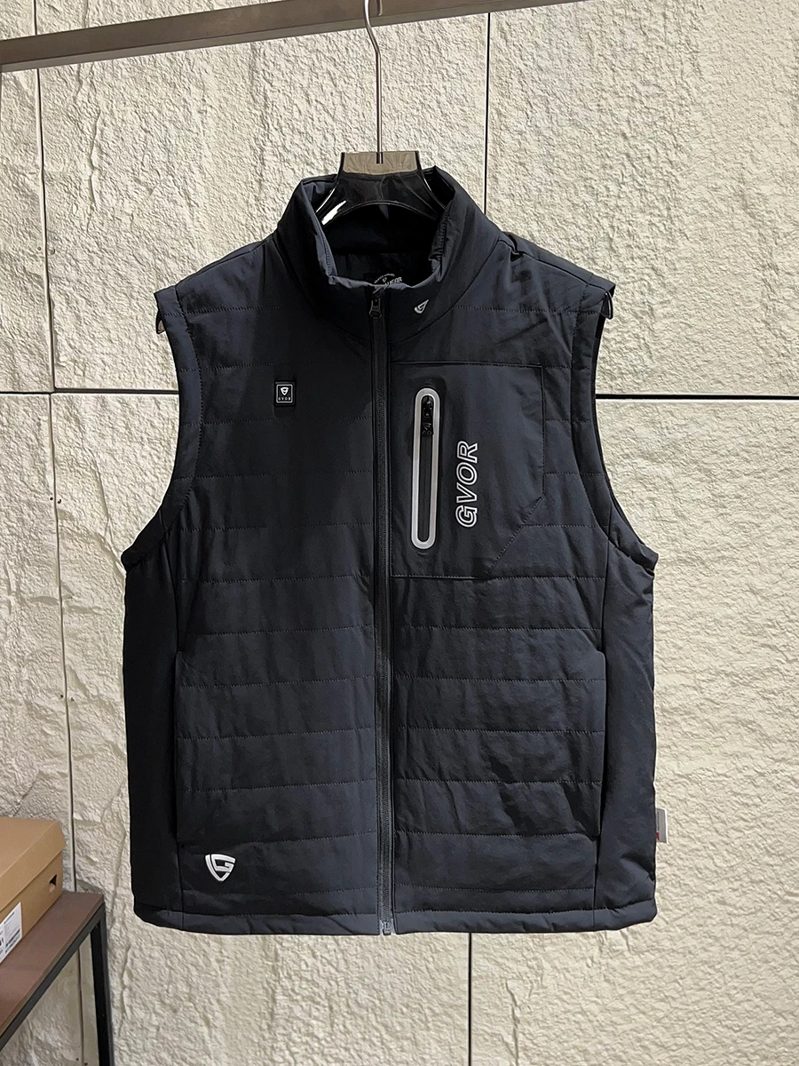 

Heavyweight Men's Outdoor Windproof Warm Cotton Lined Vest Jacket Stand Collar Functional Style Standard Fit Fashionable Zipp...