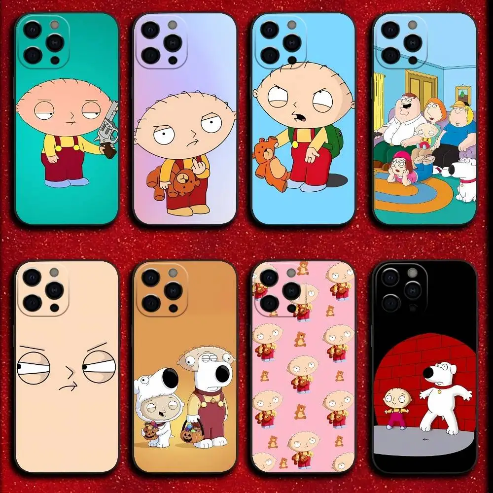 

Family Funny Guy Animation Phone Case For iPhone 17,16,15,14,13,12,11,Pro,Max,Plus,E,SE4,Air,Mini Black Cover