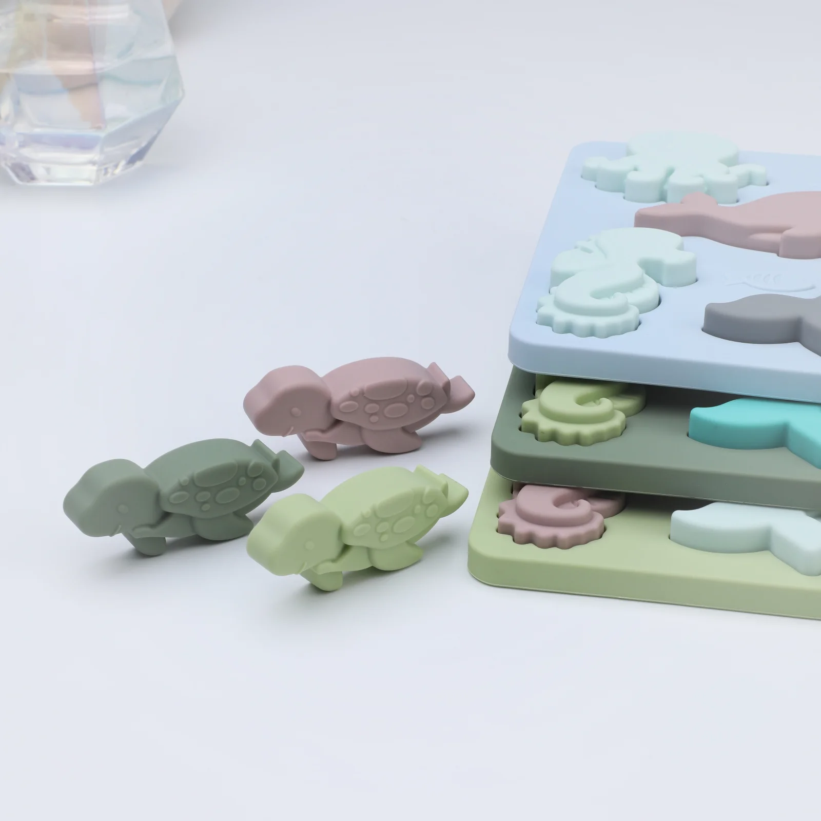 Rompecabezas de animales marinos de silicona para bebés, tablero a juego de geometría, juguetes educativos sensoriales para bebés, gran oferta, nuevo