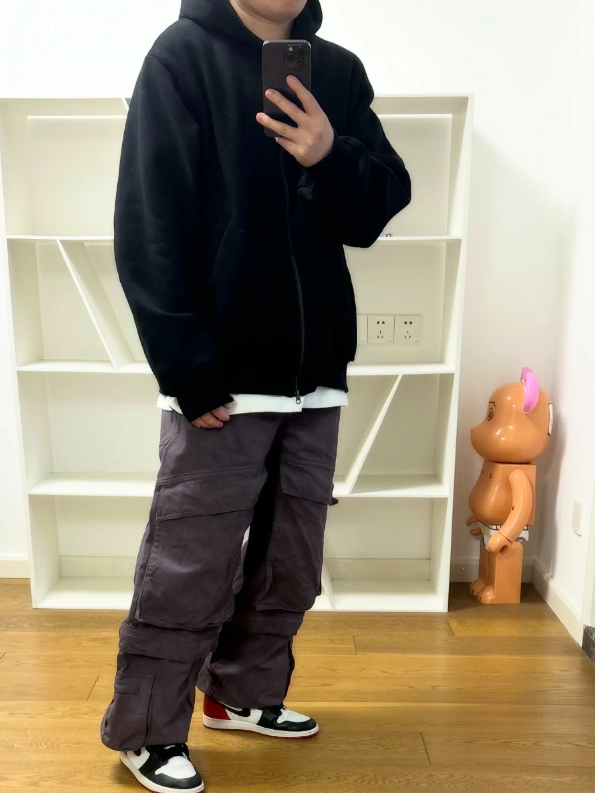 

Толстовка-бомбер BTTJOB с двойной молнией, утепленная шерстью, повседневная, модная, городская, весна-осень-зима