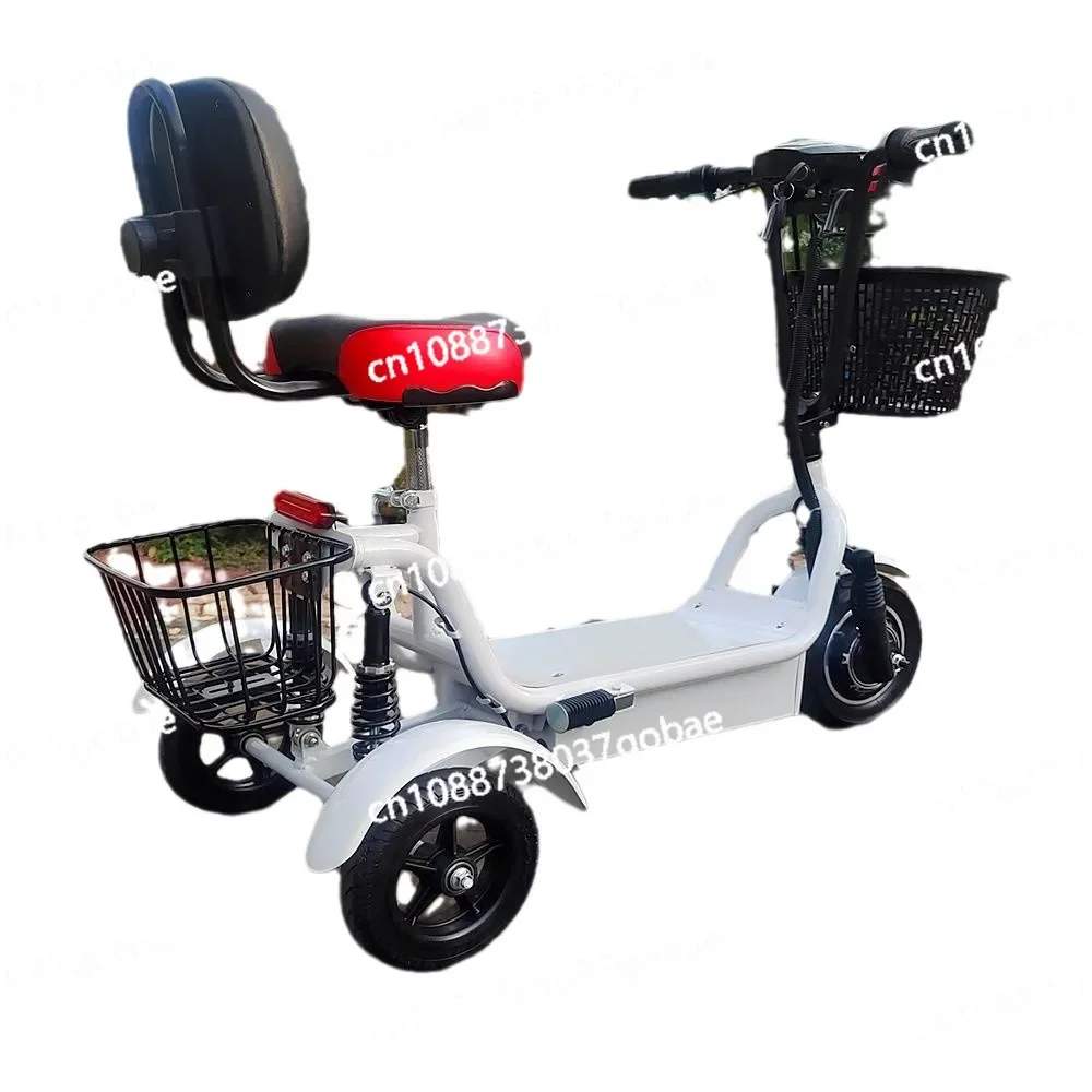 Electric Tricycle Export Mini Small Scooter 10-inch Elderly Tricycle Recreational Vehicle Lightweight and Compact Scooter