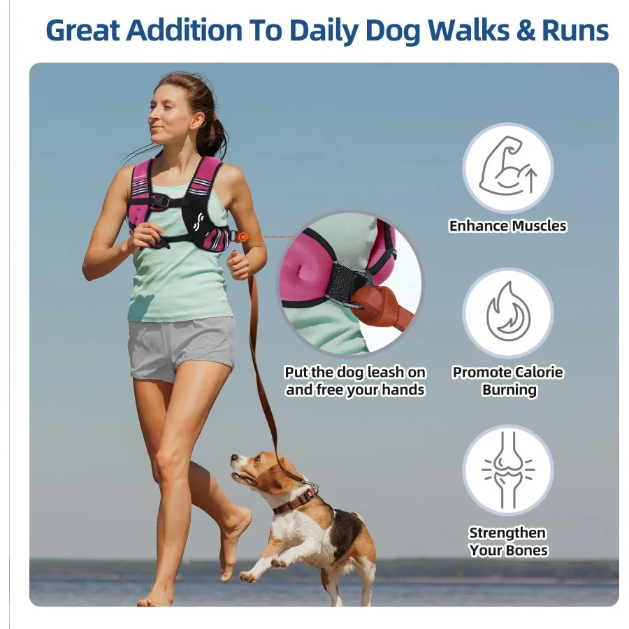 Colete ponderado Sportneer para mulheres e homens: 8lbs 12lbs 15lbs 20lbs 25lbs Colete de peso ajustável com bolsa de telefone removível para Ruck