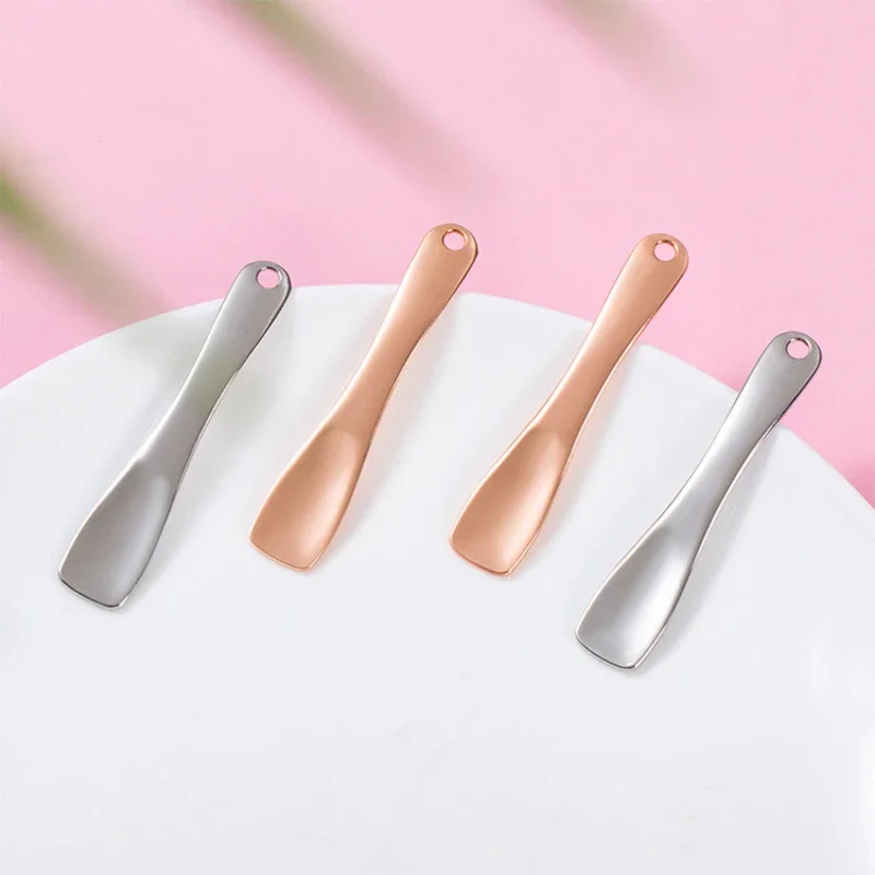 1pcs Metal Zinc Mini Cosmetic Spatula Curved Scoop Gold Silver Makeup Accessories Mask Cream Spoon Eye Cream Stick Beauty Scoop