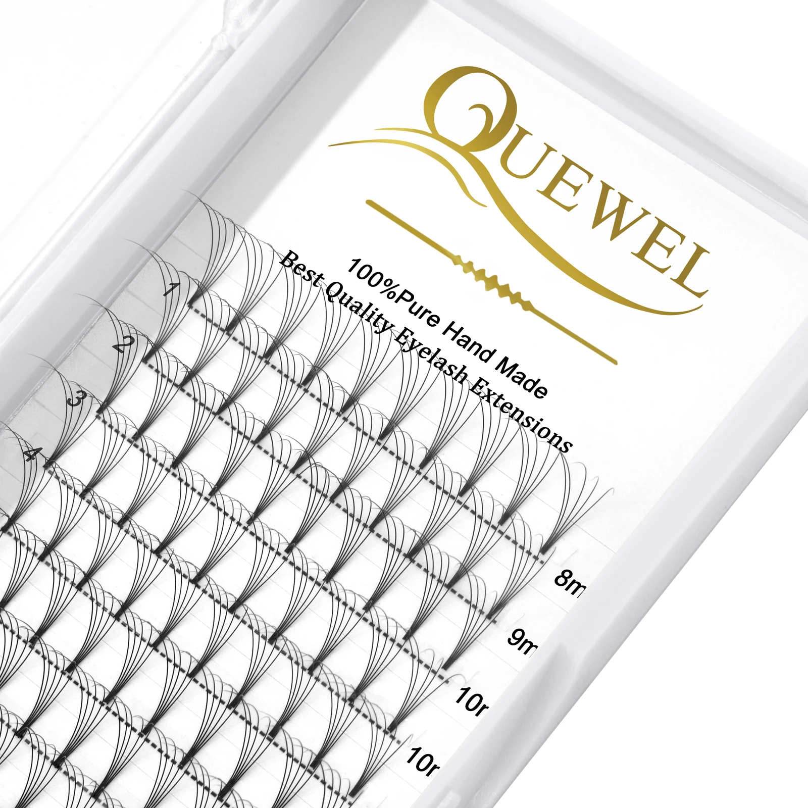 Quewel Eyelashes 12Lines Premade Volume Fans Eyelash Extension 3D/4D/5D/6D Short Stem False Mink Grafting Pre Made Lashes