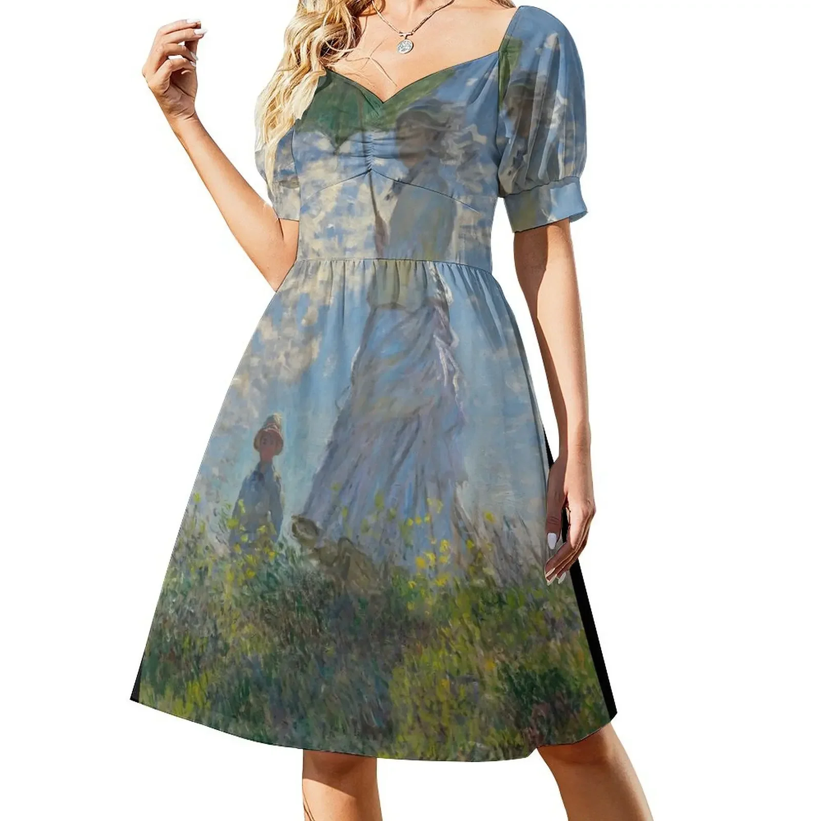 

Woman with a Parasol (Madame Monet and Her Son)-Claude Monet Sleeveless Dress summer dresses womens 2025 Elegant gowns Dress