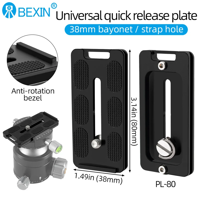 Tripod Quick Release Adapter Bottom Plate  Mounting Plate Quick Release Plate Anti-Rotation Baffle for SLR Camera Ball Head