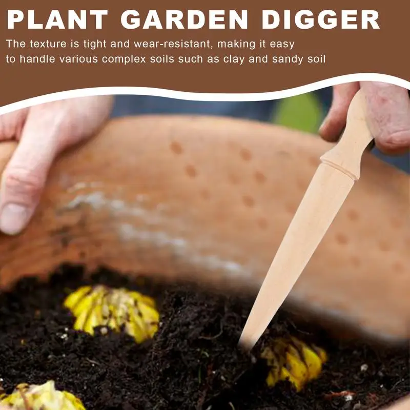 Dibber حديقة أداة دقيقة الخشب المحمولة حفارة حديقة حفار مريح كفاءة العناية بالحديقة لمبة زارع للزراعة