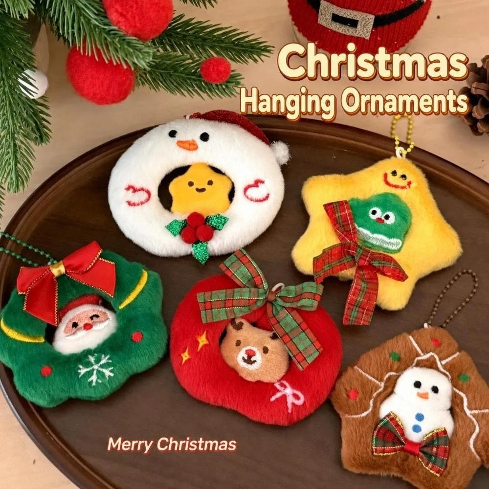 Versatile Christmas Keychain Portable Cartoon Christmas Tree Pendants Creative Backpack Pendant Christmas Party