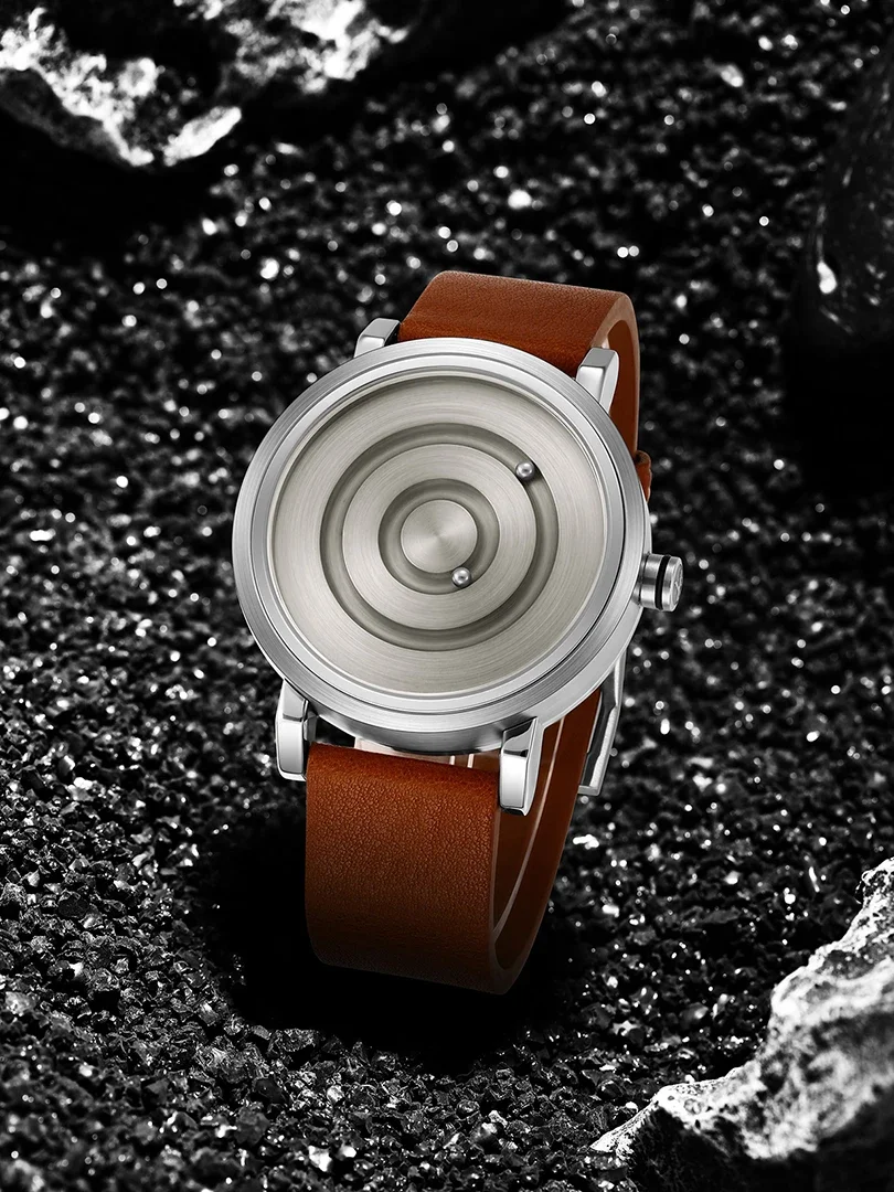 ساعة رجالية فاخرة ساعة يد كوارتز رجالية تصميم جديد مفهومي أسود أبيض ذهبي فضي ستانلس ستيل Reloj ساعة رياضية للرجال