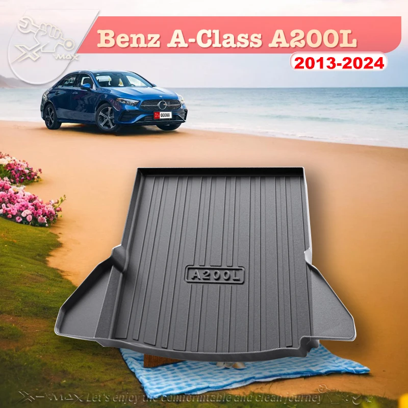 

For Benz A-Class A200L 2013-2024 Custom Fit Car Trunk Mat All Season Black Cargo Mat 3D Shaped Laser Measured Trunk Liners