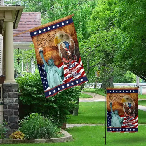 Let Freedom Ring American Liberty Statue American Flag Garden Flag AAL HHM WZZ yyi