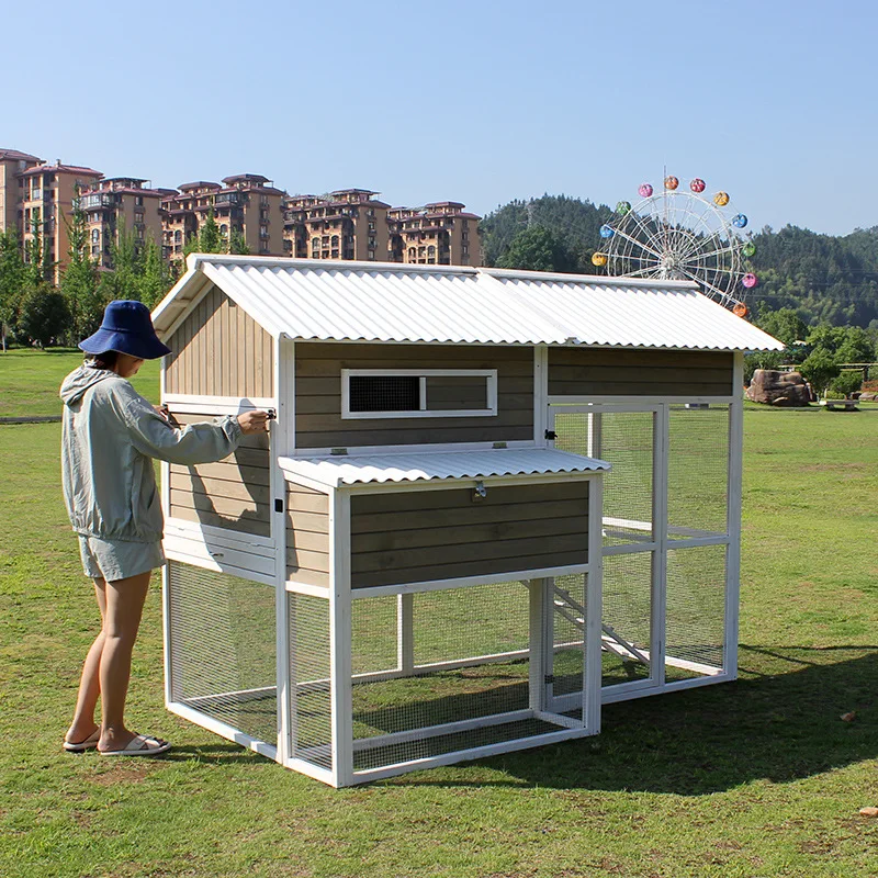 無垢材製家庭用大型鶏小屋、ウサギ小屋、特大屋外用