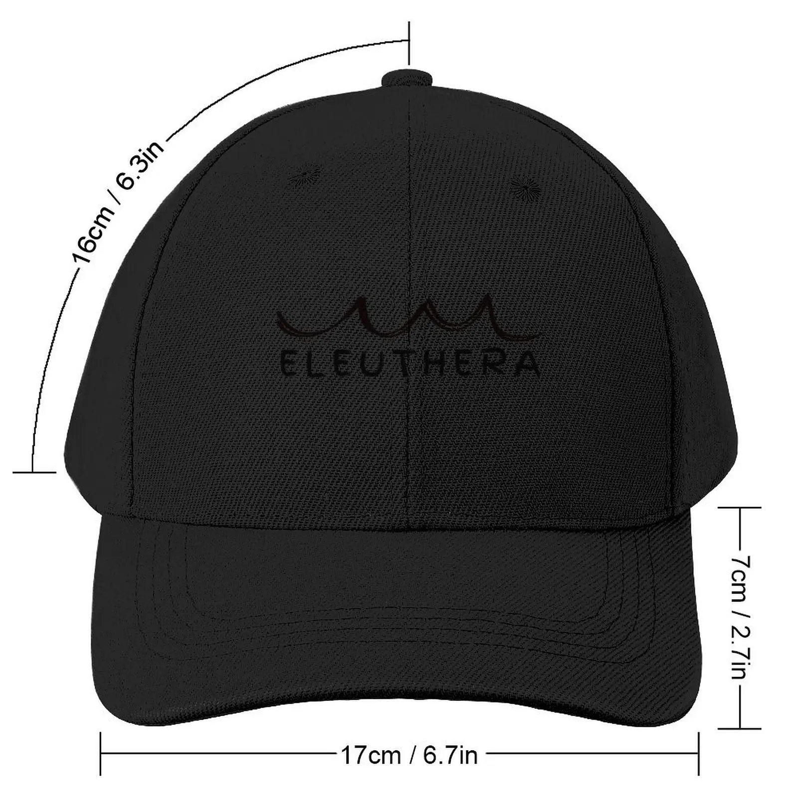 Eleuthera Bahamas Carribean, Minimal, Waves, Handwritten Baseball Cap beach hat Brand Man cap Sunhat Women Caps Men's