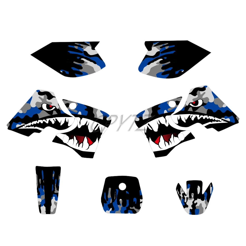 Full Graphics Background Stickers Kit Motorcycle body Decals fit For TTR90 TTR 90 2000 2001 2002 2003 2004 2005 2006 2007