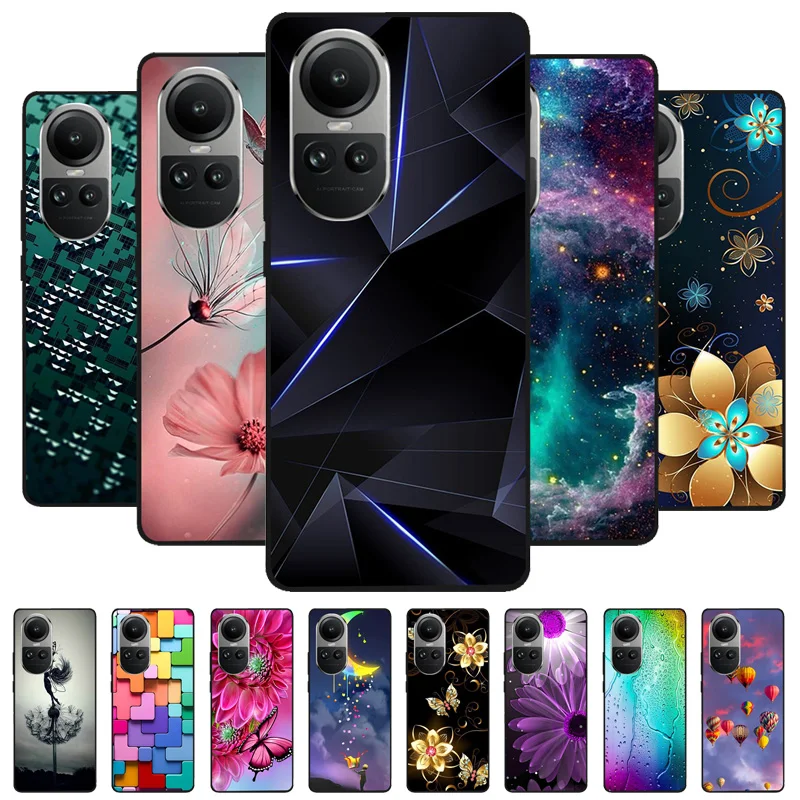 

For Oppo Reno 10 5G Case CPH2531 Silicone Painted Cat Wolf Animals TPU Soft Coque for Oppo Reno10 Pro 5G CPH2525 Phone Cover