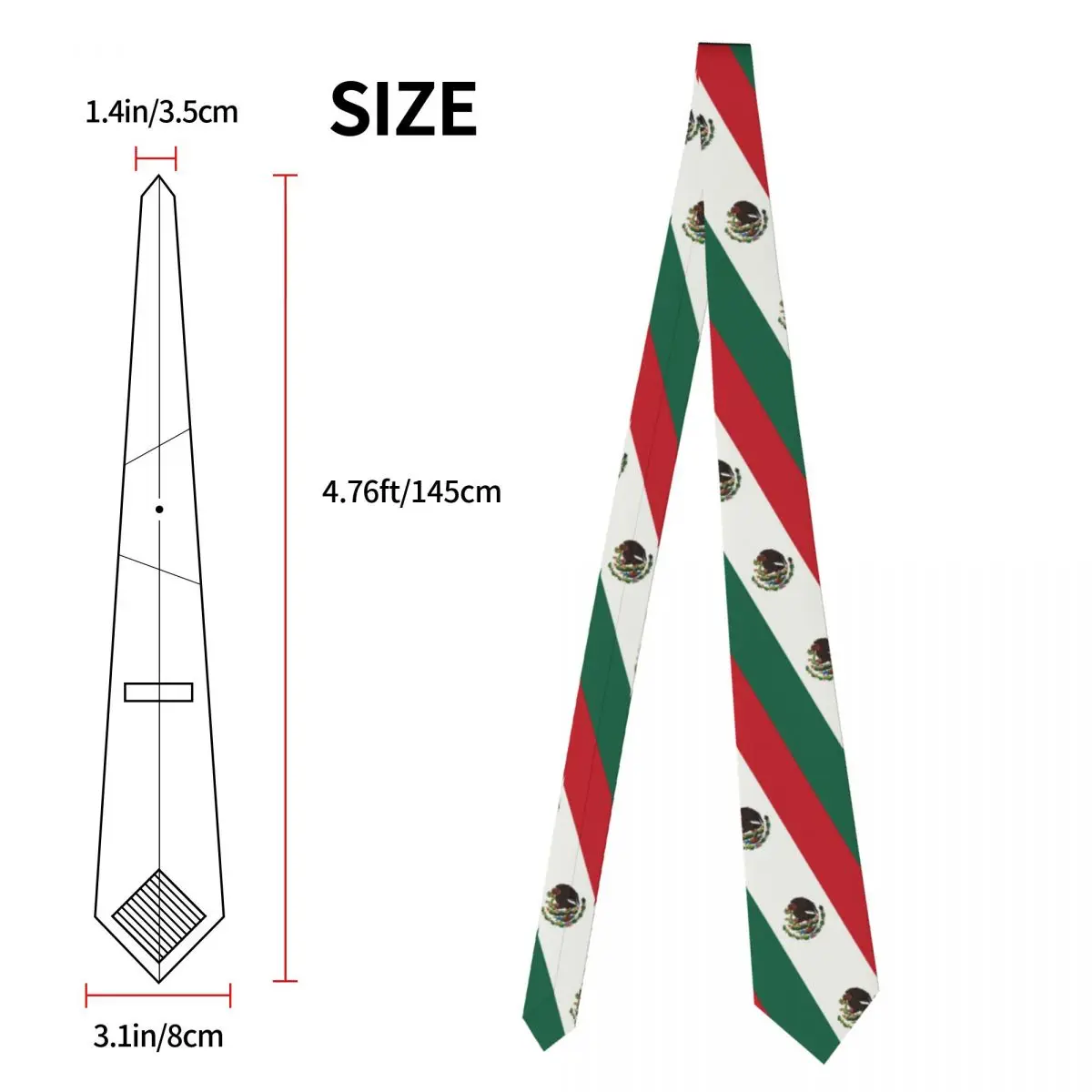 Mexico Flag Neckties Men\'s Customized Silk Neck Tie for Party