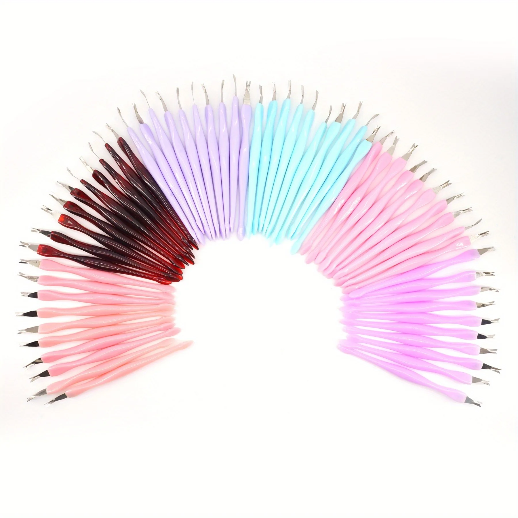 10PcsNail Cleaning Tools Dead Skin Fork Professional Material Sharp V-shaped Manicure Products Nails Push Stainless Steel