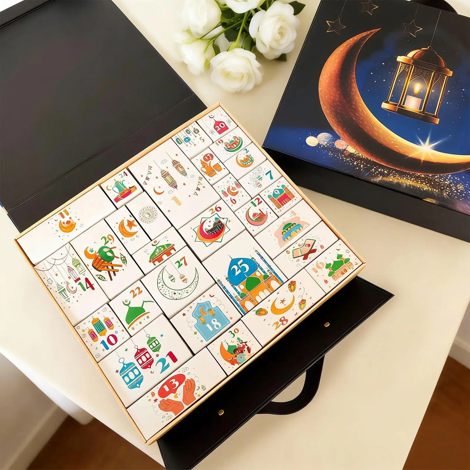 

Календарь-сюрприз: контейнер для сладостей на праздники Ближнего Востока, обратный отсчет, коробка для конфет для любителей рукоделия, дома, офиса, квартиры