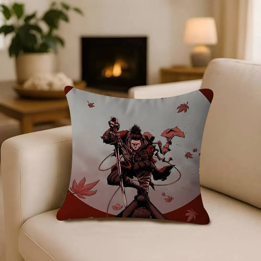Sekiro الظلال يموت مرتين وسادة غطاء الوسادة المخدة غرفة المعيشة أريكة ديكور المنزل حسب الطلب