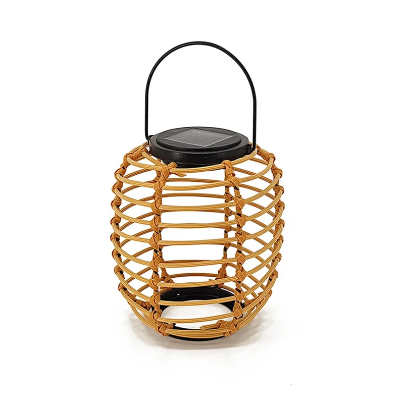 Solar Rattan Hanging Light Iron Rattan Woven Solar Light Garden Solar Hanging Lantern Yard Decorative Hanging